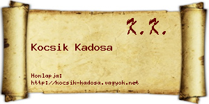 Kocsik Kadosa névjegykártya